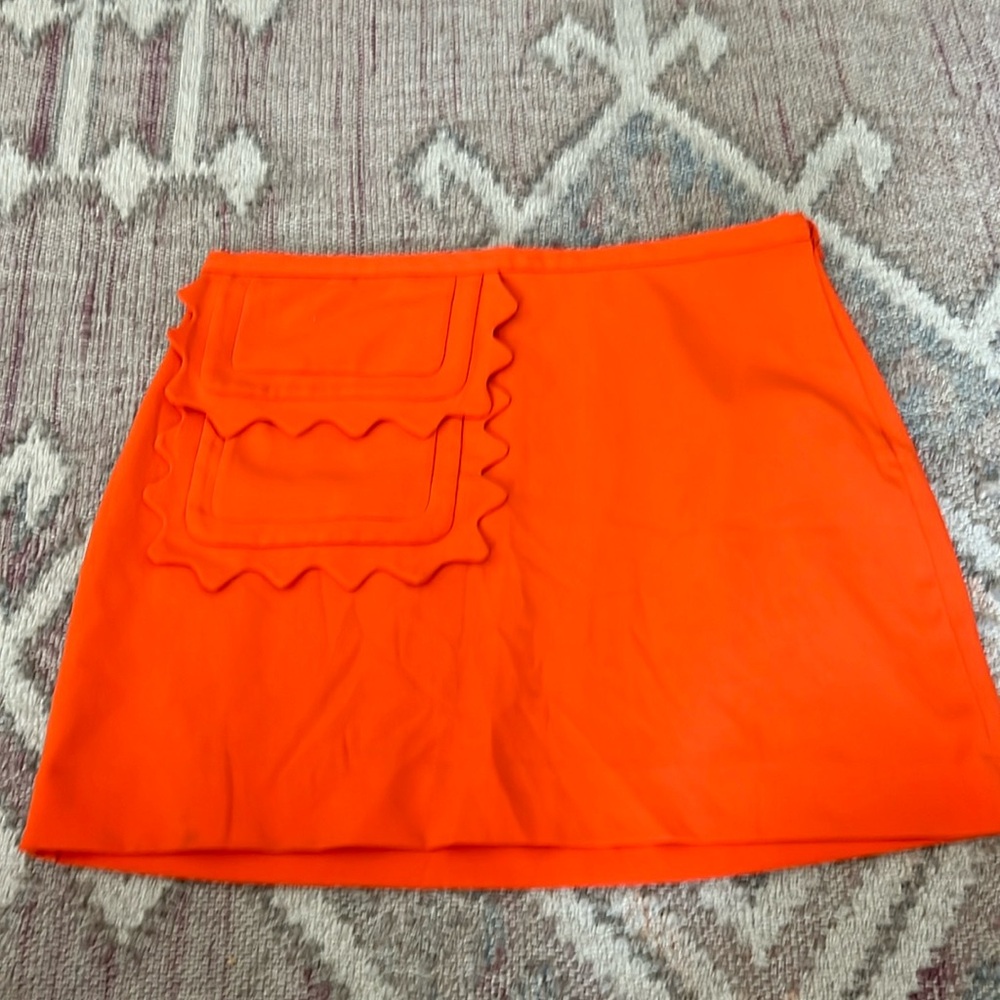 Orange mini skirt